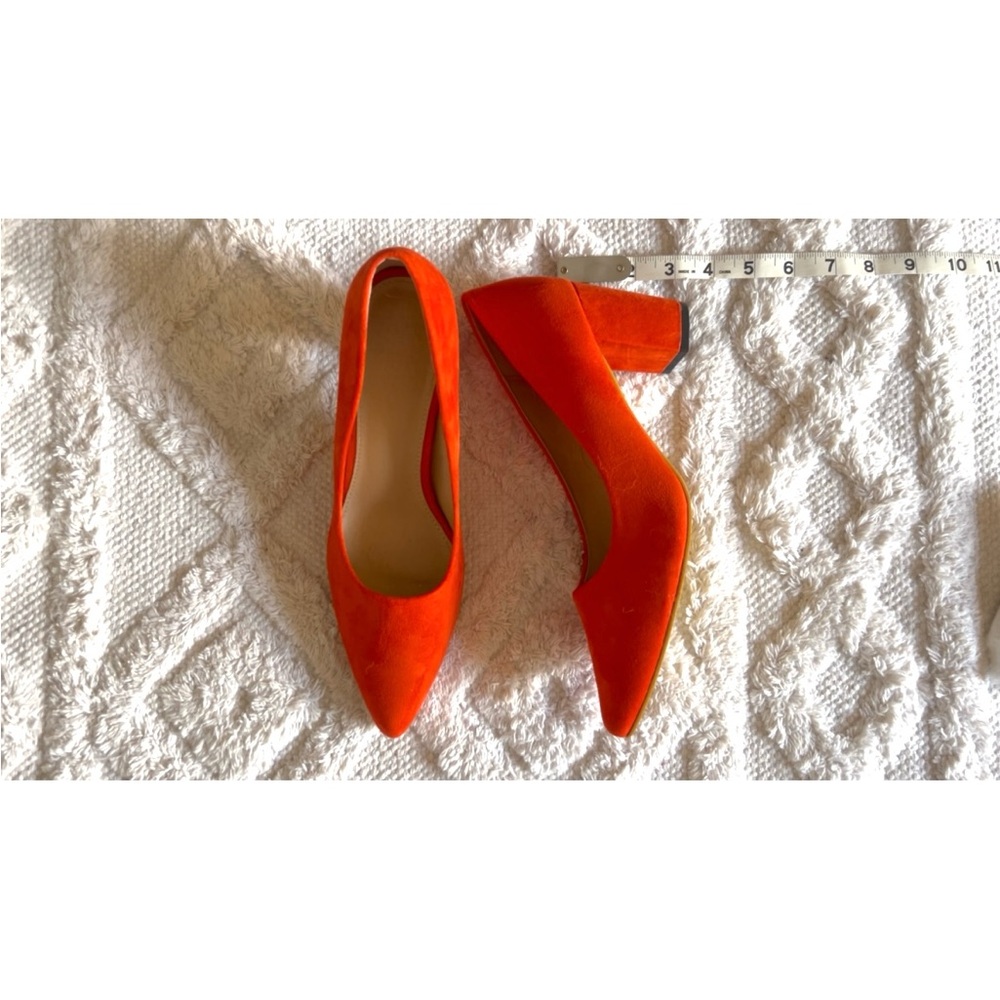 Size 10/42 MINT Elegant ORANGE Red SUEDE LOOK Women's Shoes